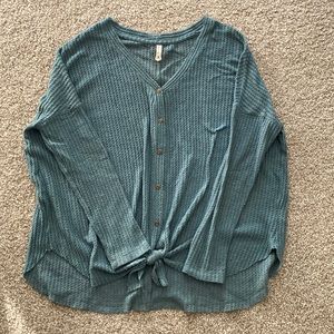 Pink Lily green sweater. Size S/M.